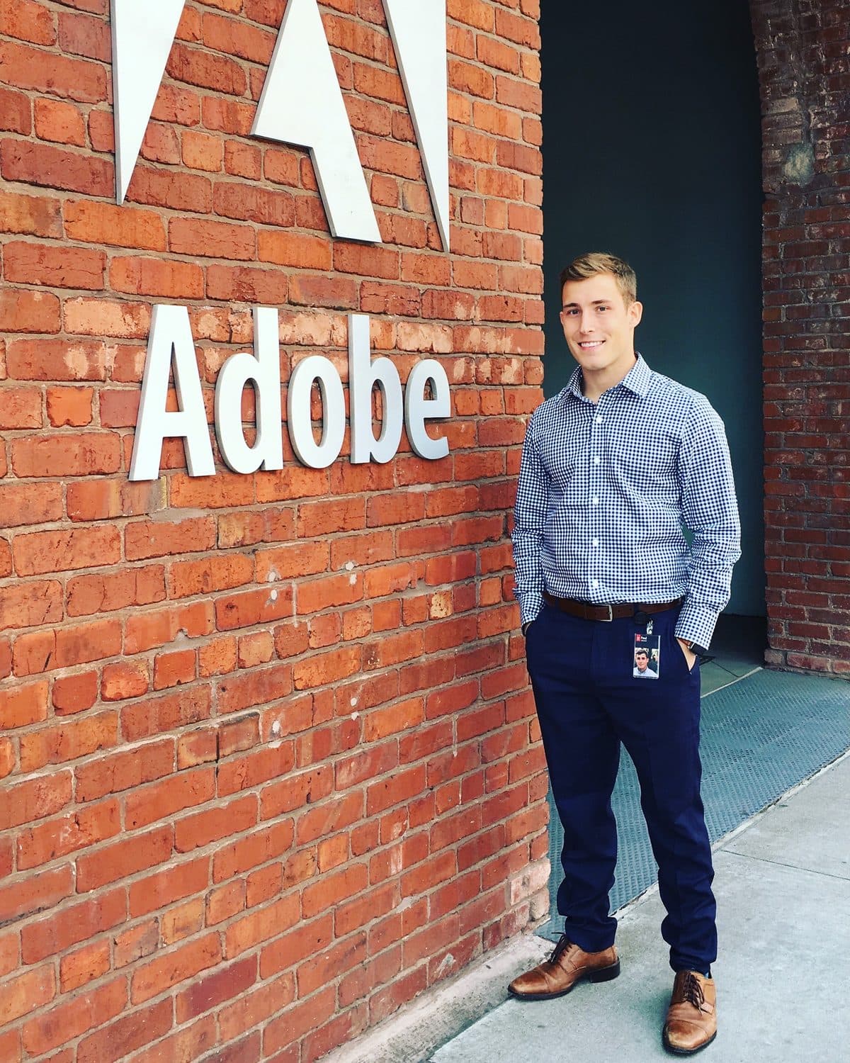 Paul Worrell outside the Adobe office